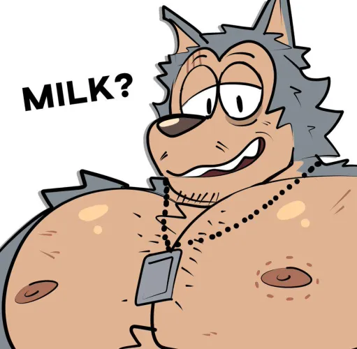 Legoshi wants to give you some milk, will you accept? (Artist:hyenamilkshake) by Normal_Equivalent_11