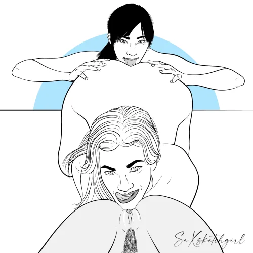 Lesbian threesome (by Sexsketchgirl) by New-Sexsketchgirl