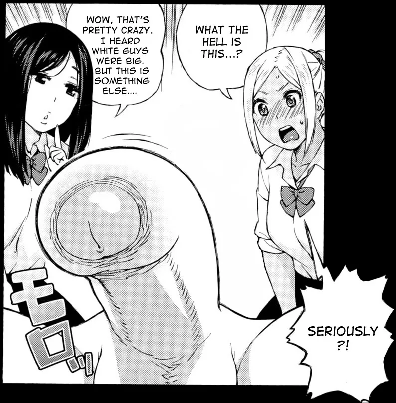 LF Mono Source: 2girl, black hair, gyaru, school uniform, big penis, 