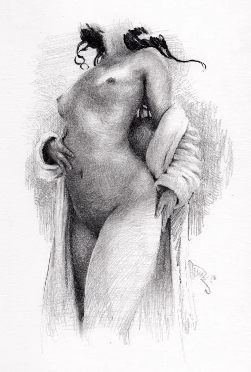 Like a Statue, in graphite, by Me by pilotJKX