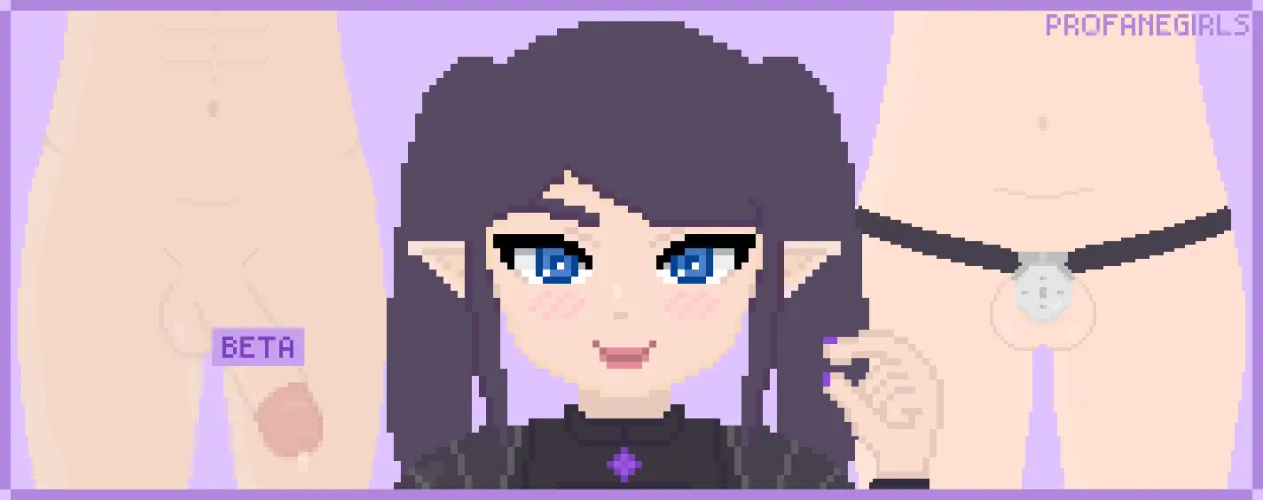 Lily humiliating her sub while he's locked in chastity... (training pixel art to gamedev) by profanegirls