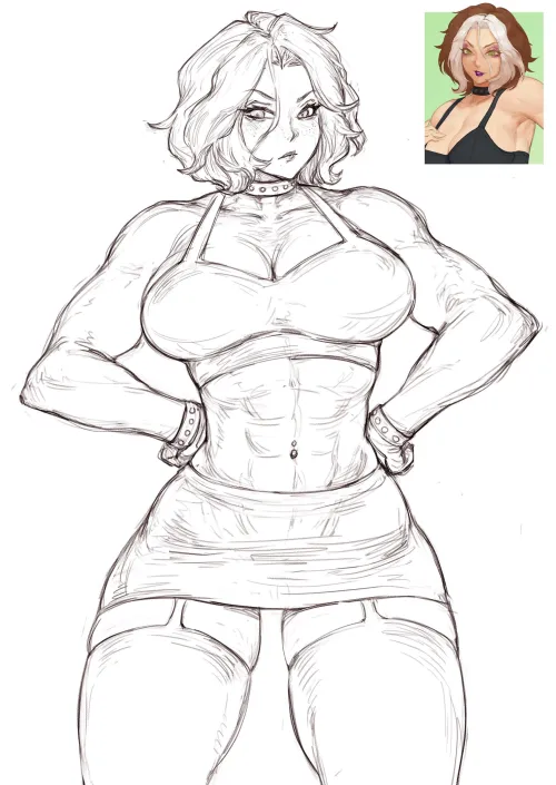 Line work for my Goth Rogue piece by StarvingArtist2000