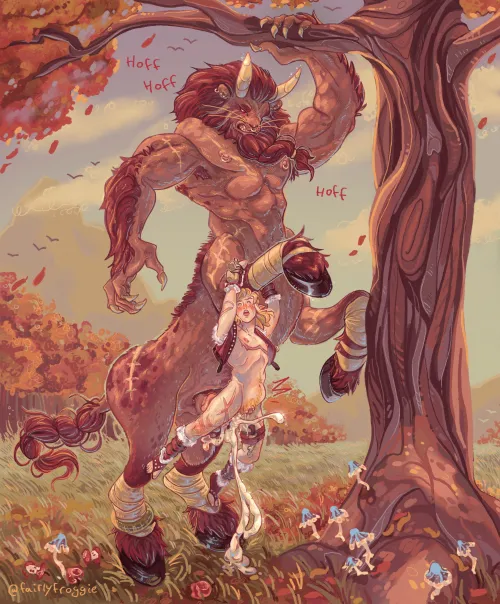 Link “fighting” a Lynel (drawn by me!!) by fairlyfroggie