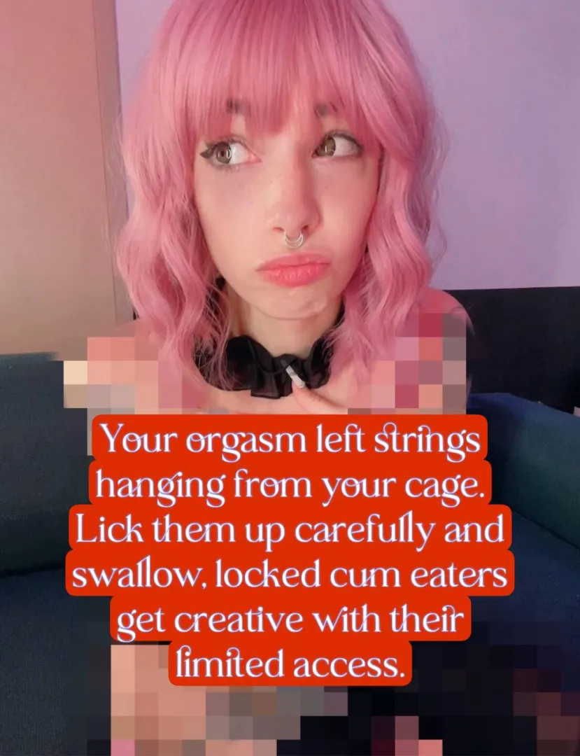 Locked boys swallow their own mess creatively posted by cuteMerry