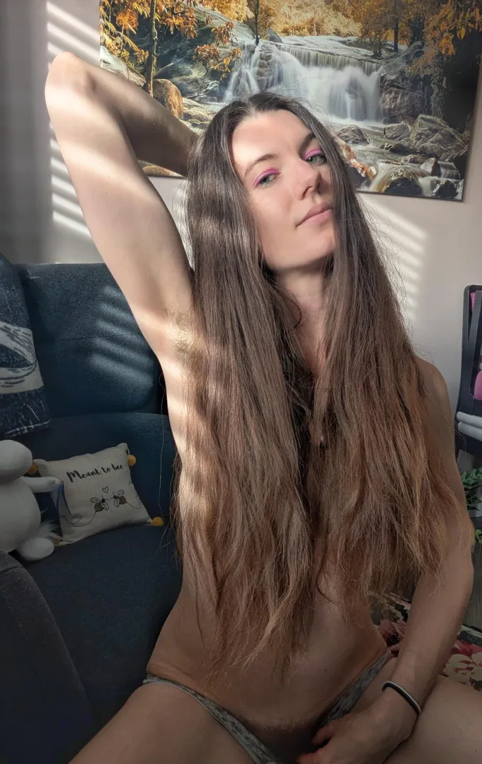 Long thick dark hair covers many places x posted by Ambzz011