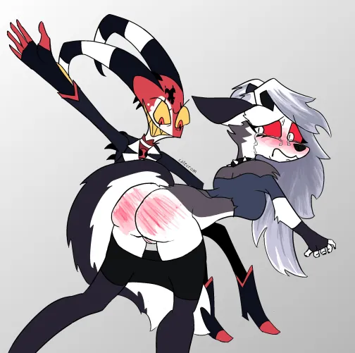 loona spanking commission drawn by me by calzcrom