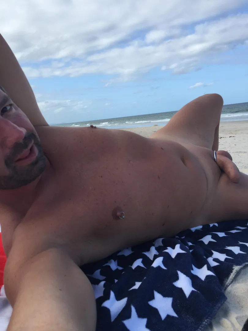Love being hard and naked at the beach. posted by nakedBiRaw