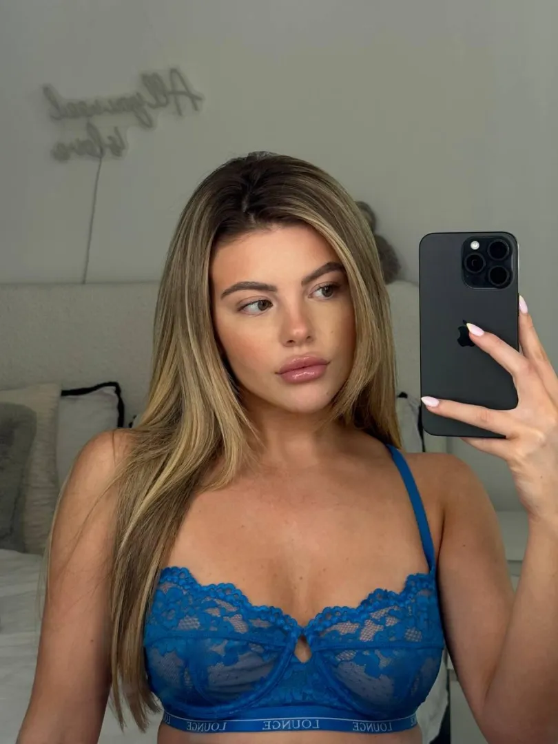 Love contrast between blue lingerie and my hair posted by Acceptable_One4489