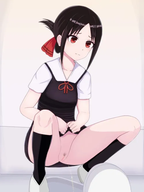 Love is war Kaguya squat peeing on a squat toilet by Past_Ad3075