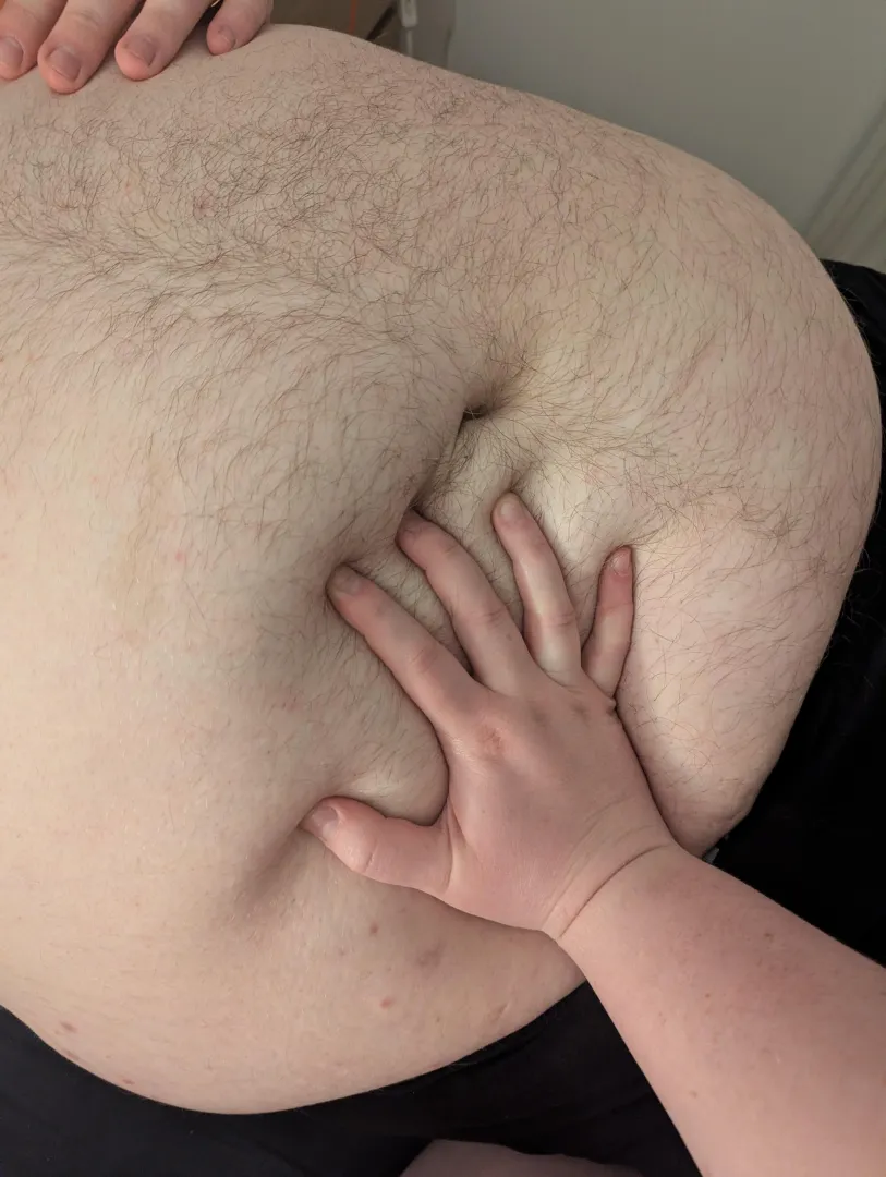 Love it when she sinks her hands into my belly just reminding me how massive I’ve gotten  posted by AbbreviationsDry6863