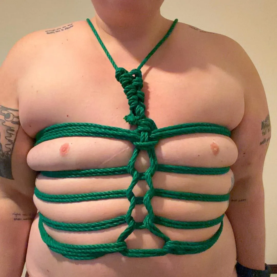 Love the way this chest harness came out. Self-tie. posted by Dirrty_Bird
