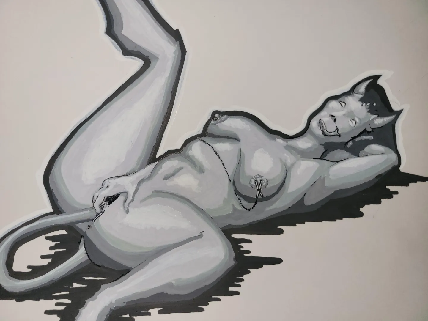 Love yourself, acrylic pen on paper, me(OC) posted by AutomaticMuscle8179