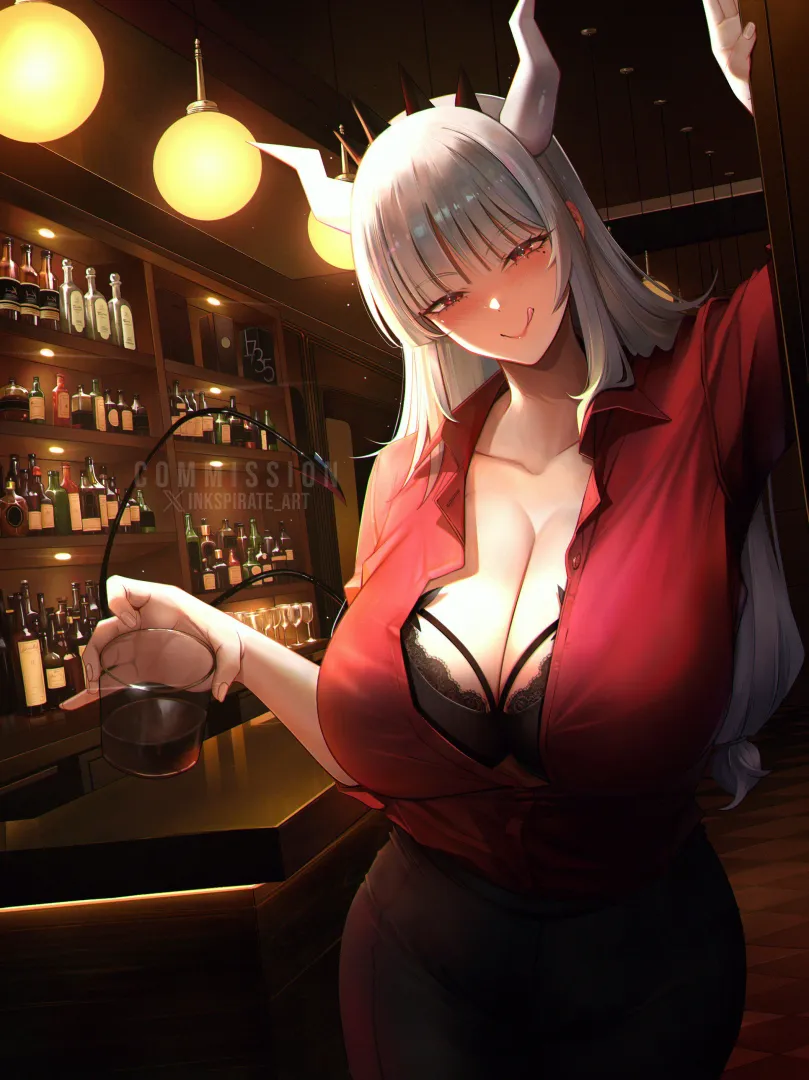 Lucifer at the bar [Helltaker] posted by ReleaseMySoul_