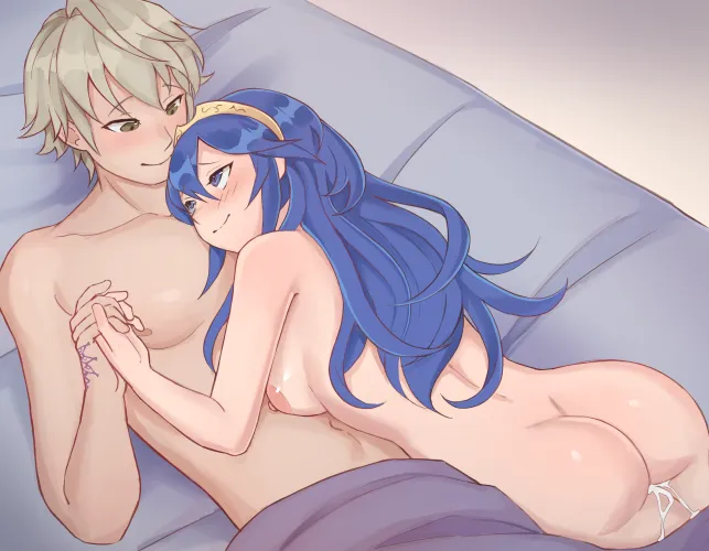 Lucina and Robin Cuddling (Bellfonts) by Yoostink