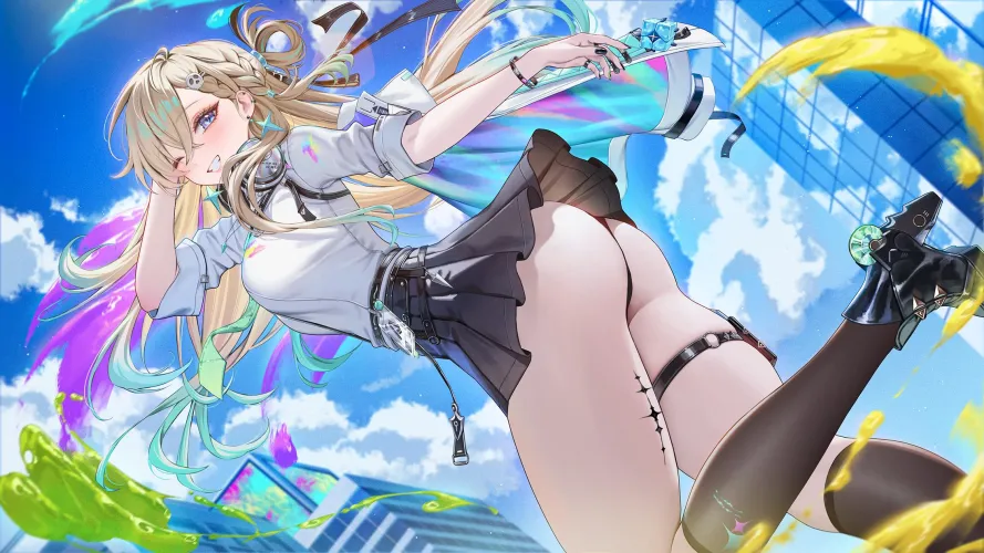 Lynae's skirt shows alot [Wuthering Waves] (Lichiko) by marxsander2016