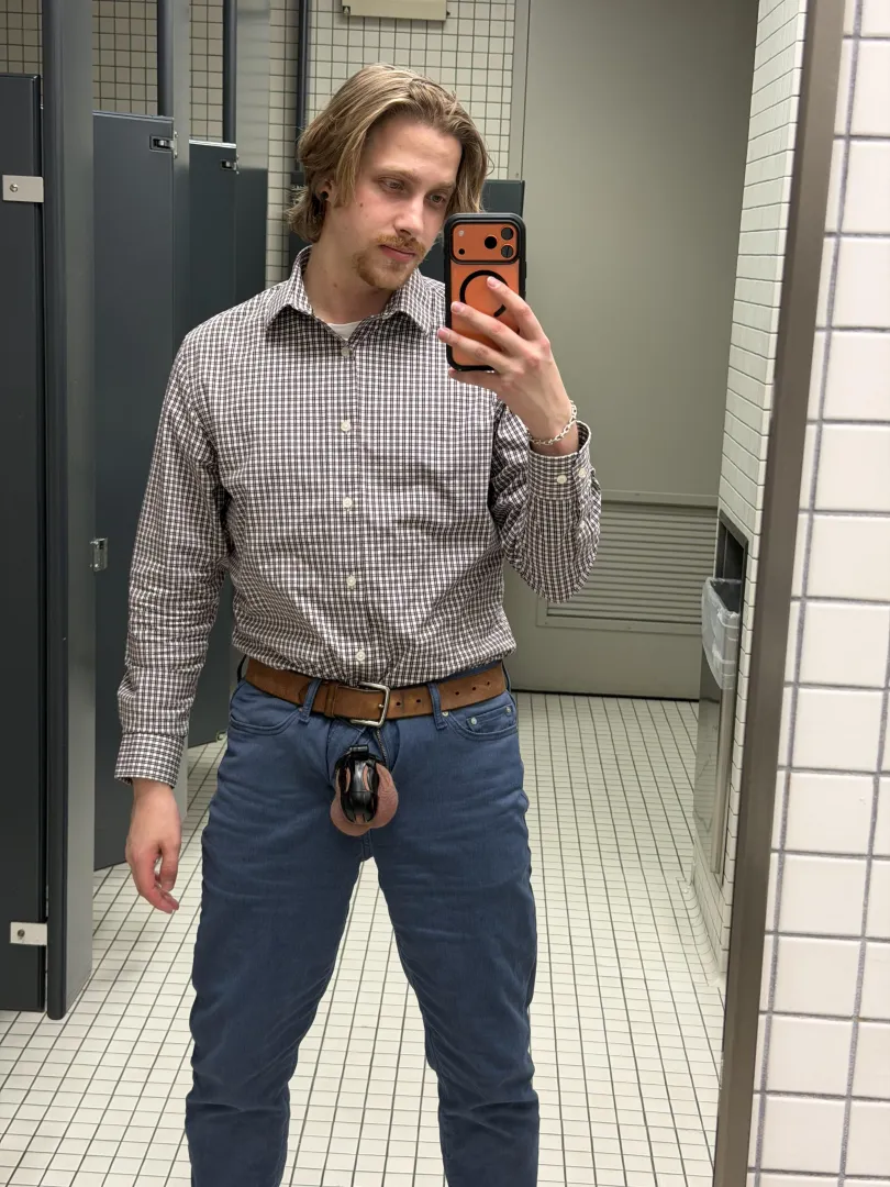 M26 - office public bathroom cage check. What next? posted by cbtboy69