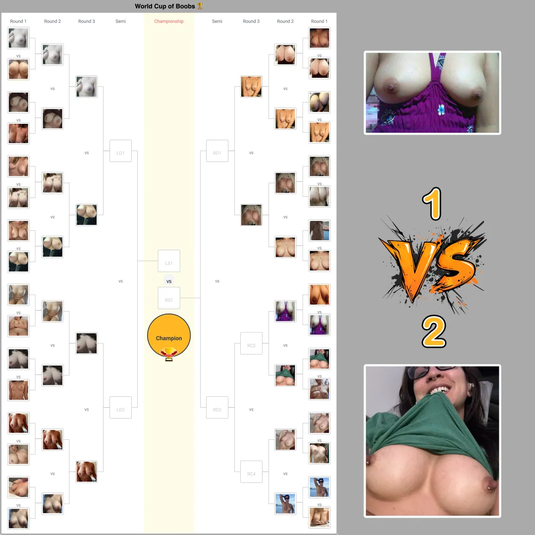 [M28] Another fantastic pair of tits through to the quarter finals!  Upvote the comment with the number you want to see go through to the next round, every vote counts in the World Cup of Boobs  posted by LuckyPotato6547