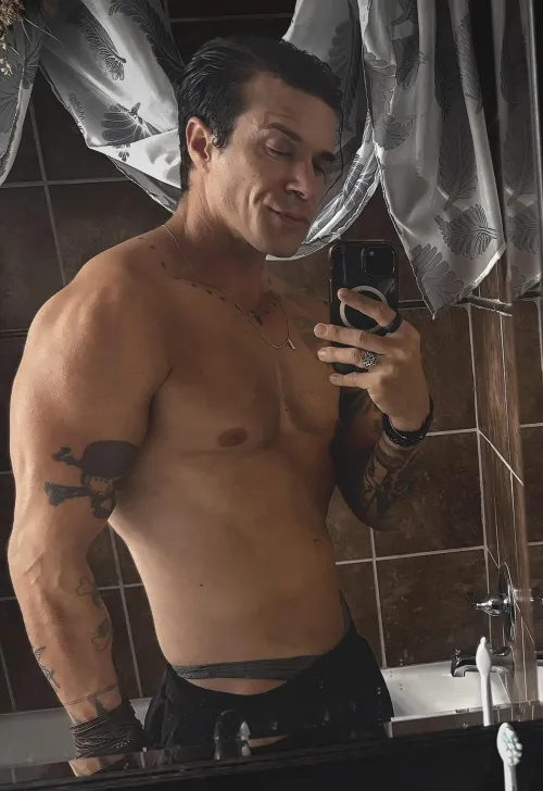 [m]42 lil lace thong peaking out  by SeaSaltLad