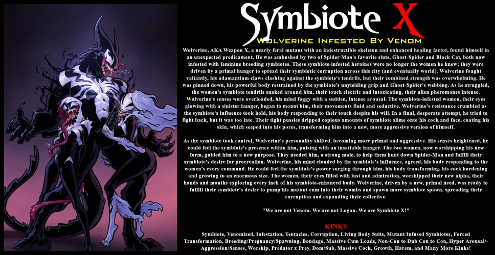 [M4F] Symbiote X: Wolverine Infested By Venom! (Artist: Maxspite) by FuckMeMrIrish
