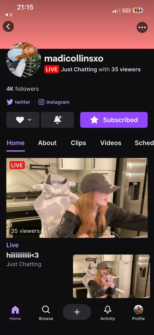 Madi Collins is live on twitch!! posted by Dark7Demon