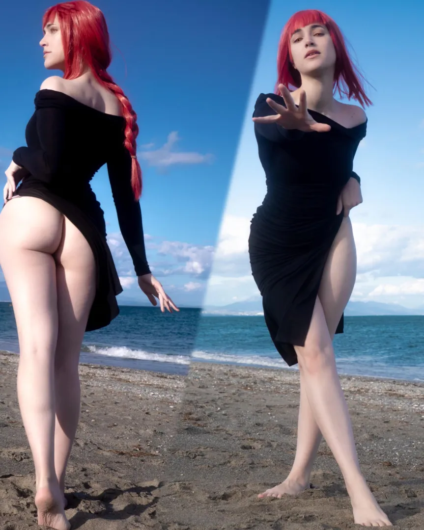 Makima on the beach (by Milashiroki) posted by Milashiroki-cos