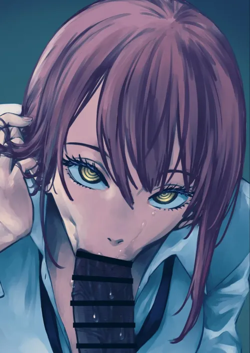 Makima-San skilled slurpees (Artwork by Kyugata) by UrbanMan1121