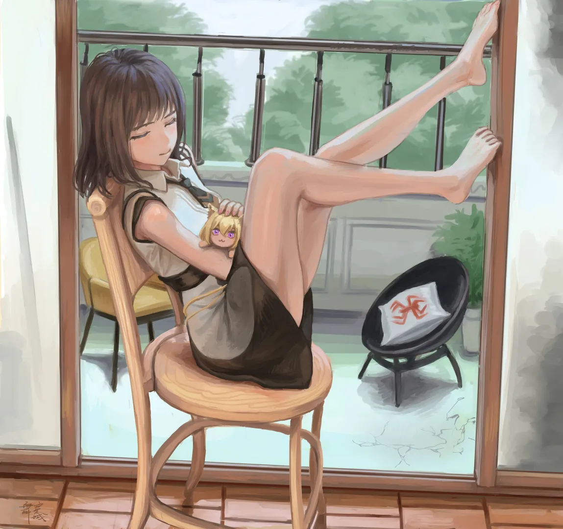 Mana by the balcony [BanG Dream!] (舞穿城) posted by MartyrOfDespair