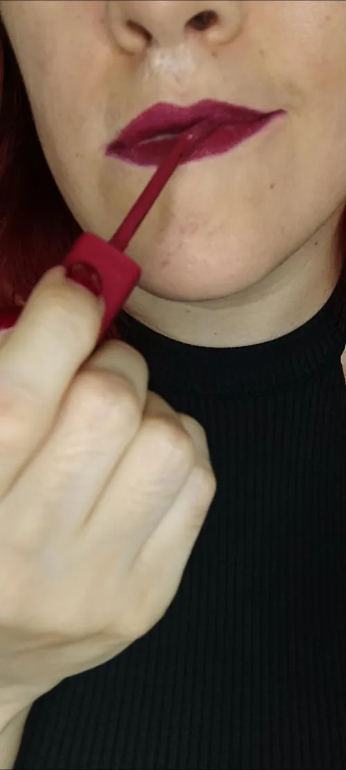 Marking my territory. Do you want to be the next one to wear the trace of my lipstick? by Nyxnoir33