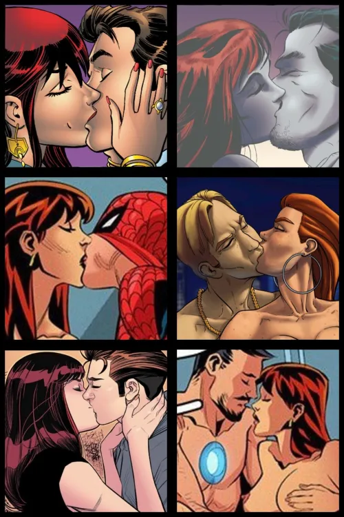 Mary Jane Watson's kisses [through the multiverse] by Spike93