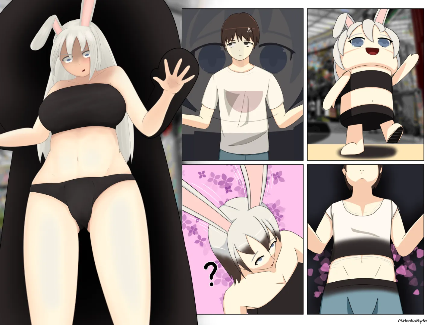 Mascot Suit by HenkaByte (M Human -> F Rabbit Girl) posted by The_Electric_Llama
