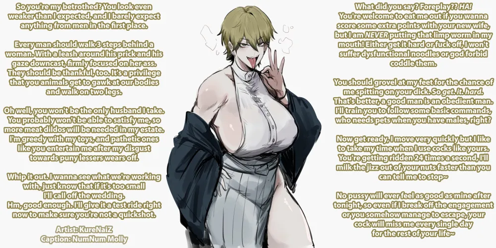 Matriarchal Clan Engagements [Misandry][Femdom][Degradation][JJK][Gender Bent Character][Naoya Zenin][Dub/Noncon][Arranged Marriage][Talk of Cheating][Artist: KureNaiZ1] by Sombraros