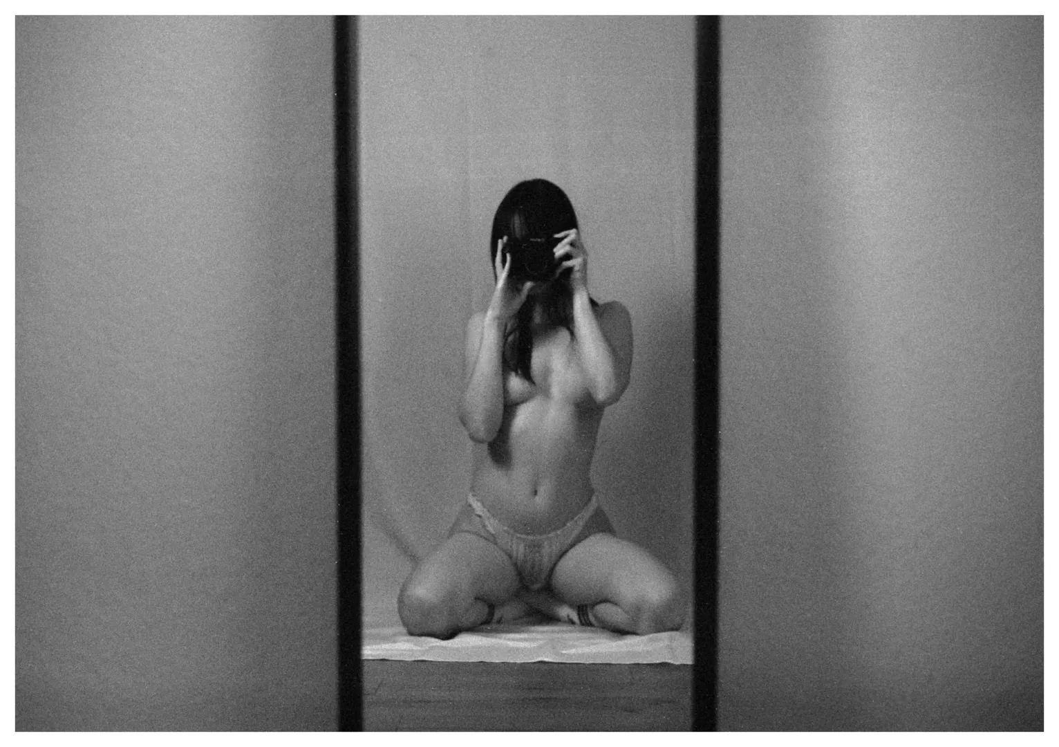 Me and a Mirror [Canon A1 | 50mm | Fomapan 400] posted by fufufeddit