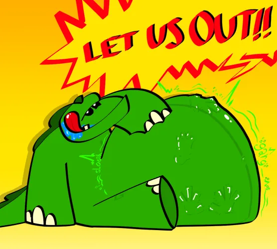 Me feast, me eat (OC) (Vore) by HumanBurgerConsumer