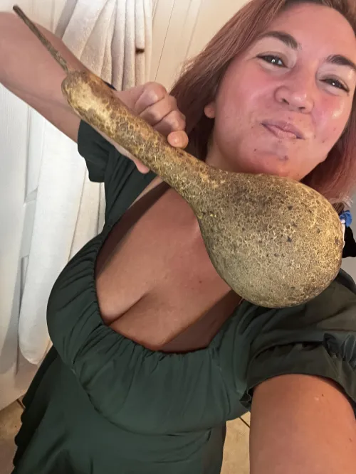 Me (top right) and my finest birdhouse gourd. I love growing gourds. <3 by ItsMeToriD