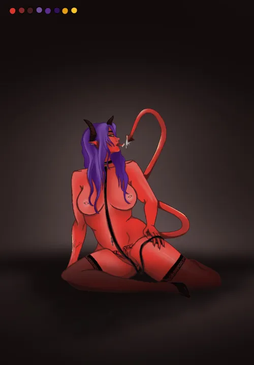 Meet Shutina - a Succubus who loves to play with her tail ❤️ by M_Erotica