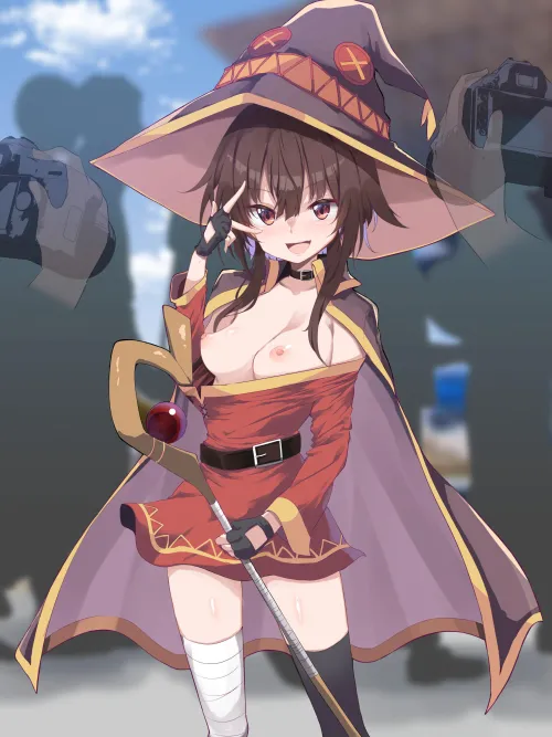 Megumin Wardrobe Malfunction (arutana) by DedicatedHentaiPage