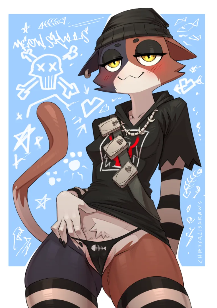 Meow Skulls (chrysalisdraws) [F] posted by Olive-The-Otter