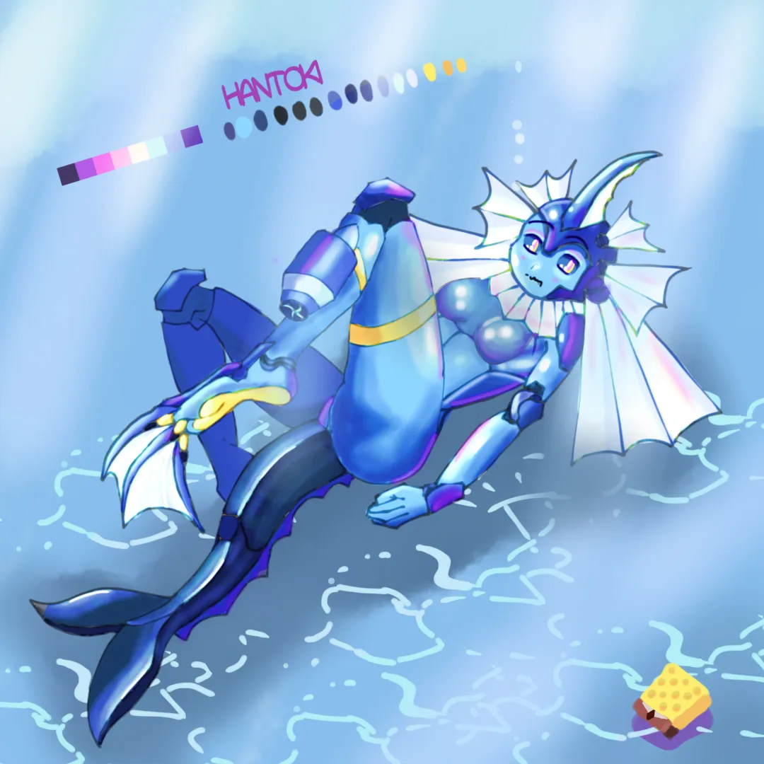 Metal vaporeon [OC] posted by Hantoki1um