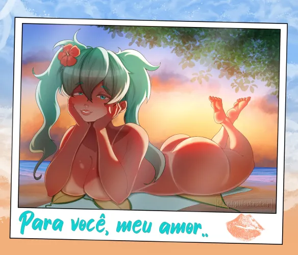 Miku Postcard (onlyillastrator) [Vocaloid] by Embarrassed-Owl-4500