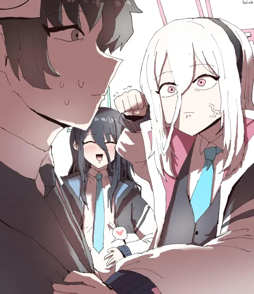 Mine Explaining? (Aris, Kei, Sensei; art by @kai_xin) by TojirikiHide