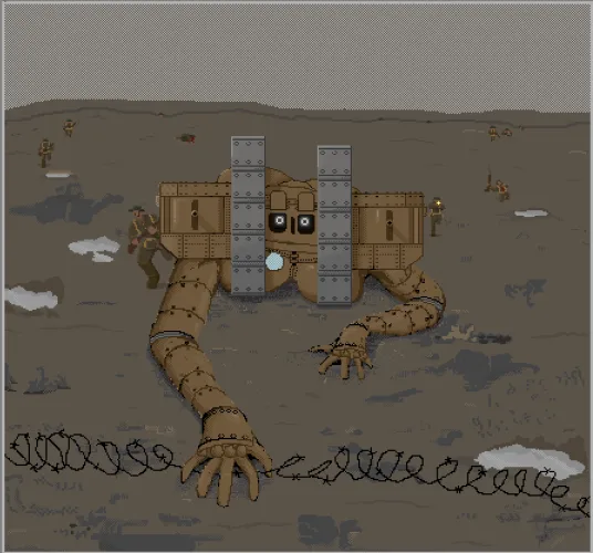 MK4 tank supporting infantry [F] (art by me) by Killerbone1390