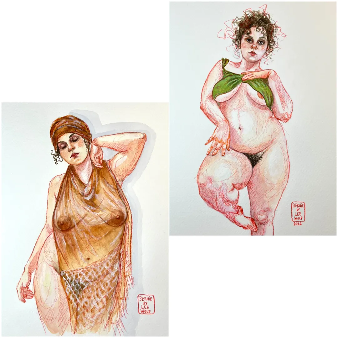 Model: Bernie/ watercolor paintings/ by me posted by studioleewolf