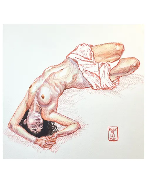 Model: Nicole/ watercolor and coloured pencil/ by me by studioleewolf