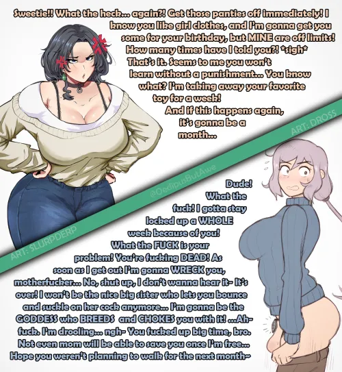 Mom punishes you... or does she? [Commission] [Sister] [Futa chastity] by OedipusButAWESOME