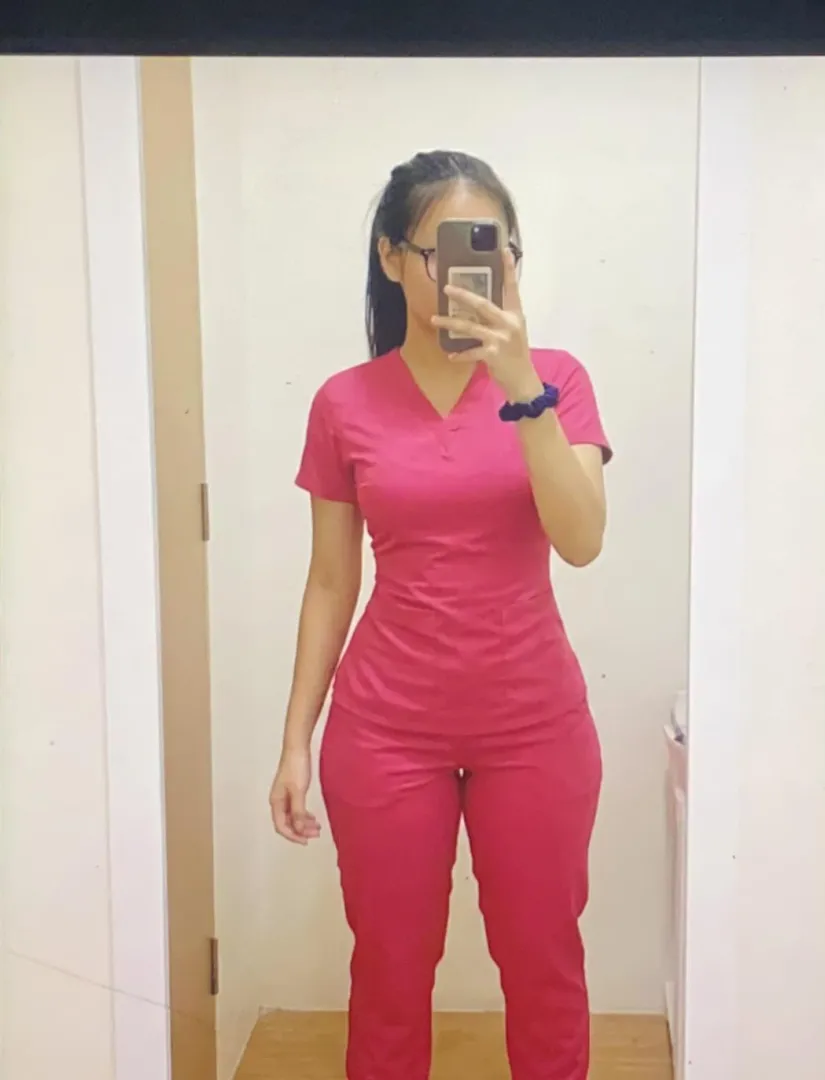 mommy's been working out just to look good in scrubs ☺️ posted by SqueakyPatootie