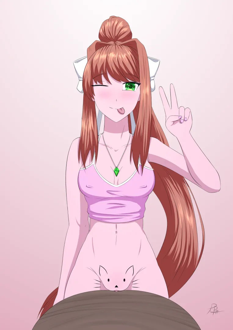 Monika's kitty (Jin_draws) posted by LewdFresita