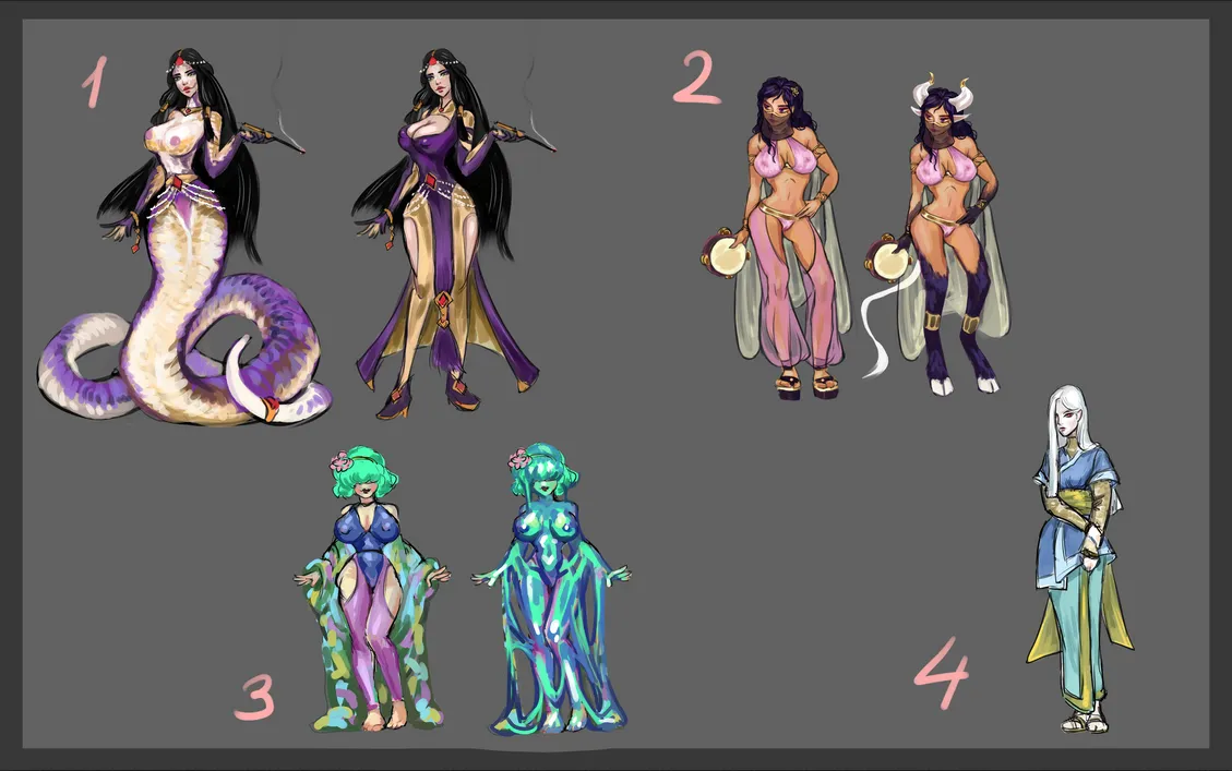 Monster girl design - what character do you like more? by Paleoman Studio posted by MrMaguai