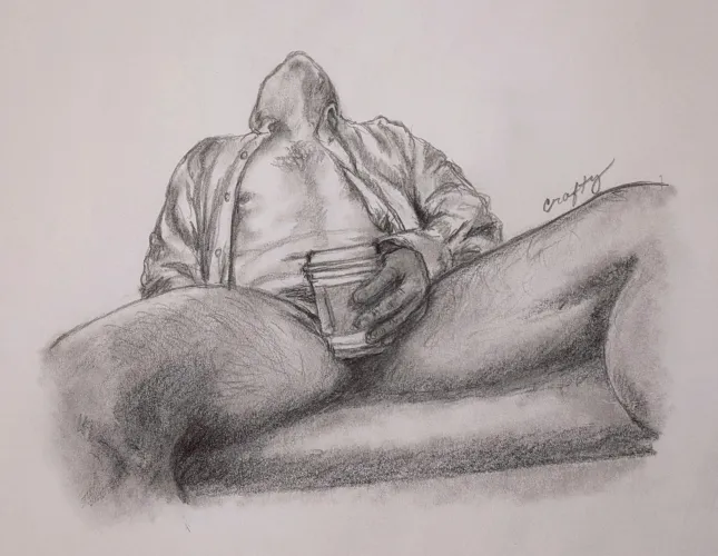 Morning coffee - graphite drawing by Crafty510