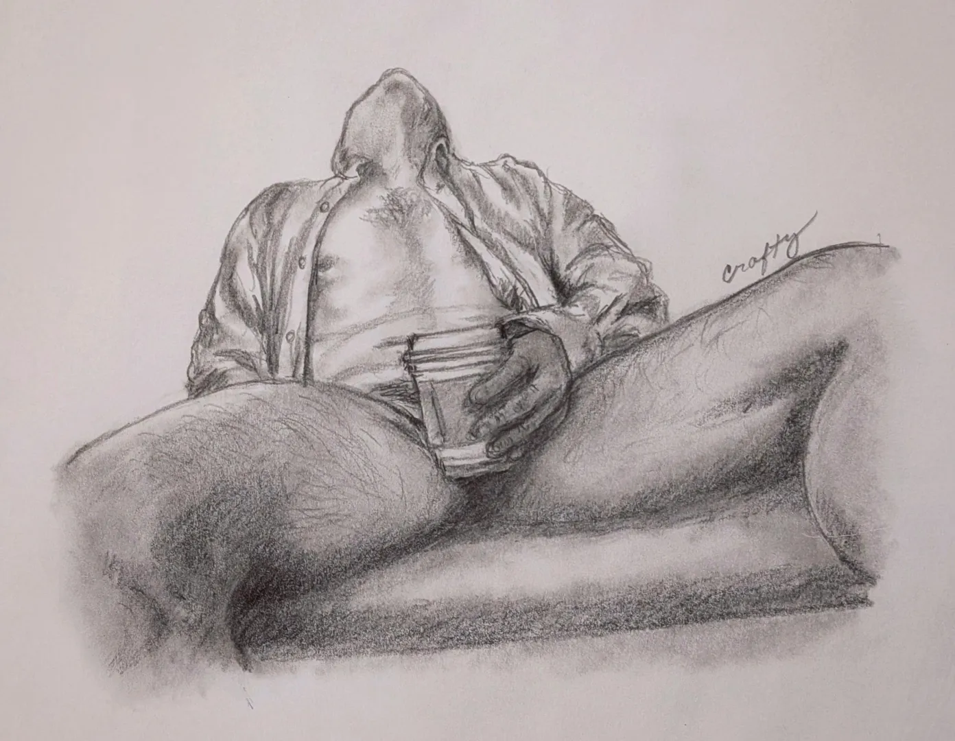 Morning coffee - graphite drawing posted by Crafty510