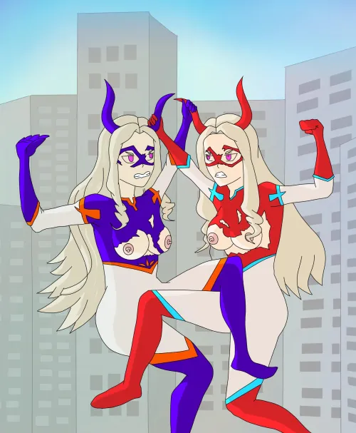 Mount lady doppelganger fighting. by Responsible_Sale_234